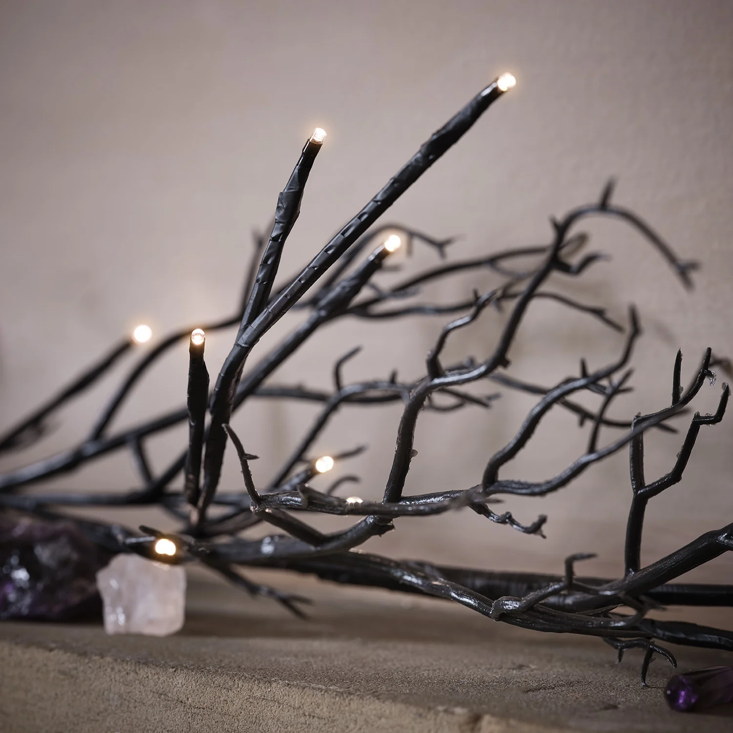 1.5m Pre Lit Black Twig Halloween Garland - Image 4