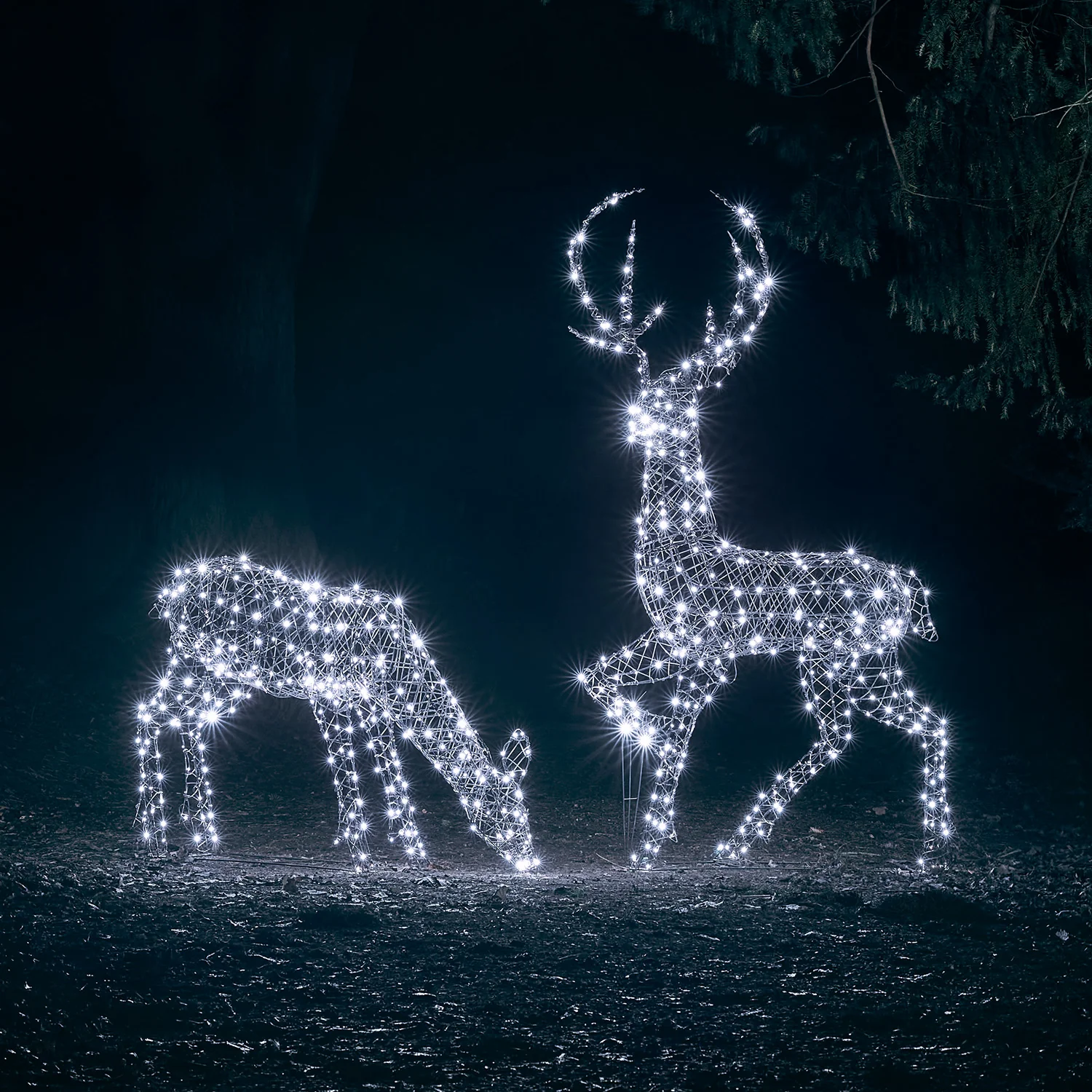 1m Studley Rattan Doe Dual Colour LED Light Up Reindeer - Image 7
