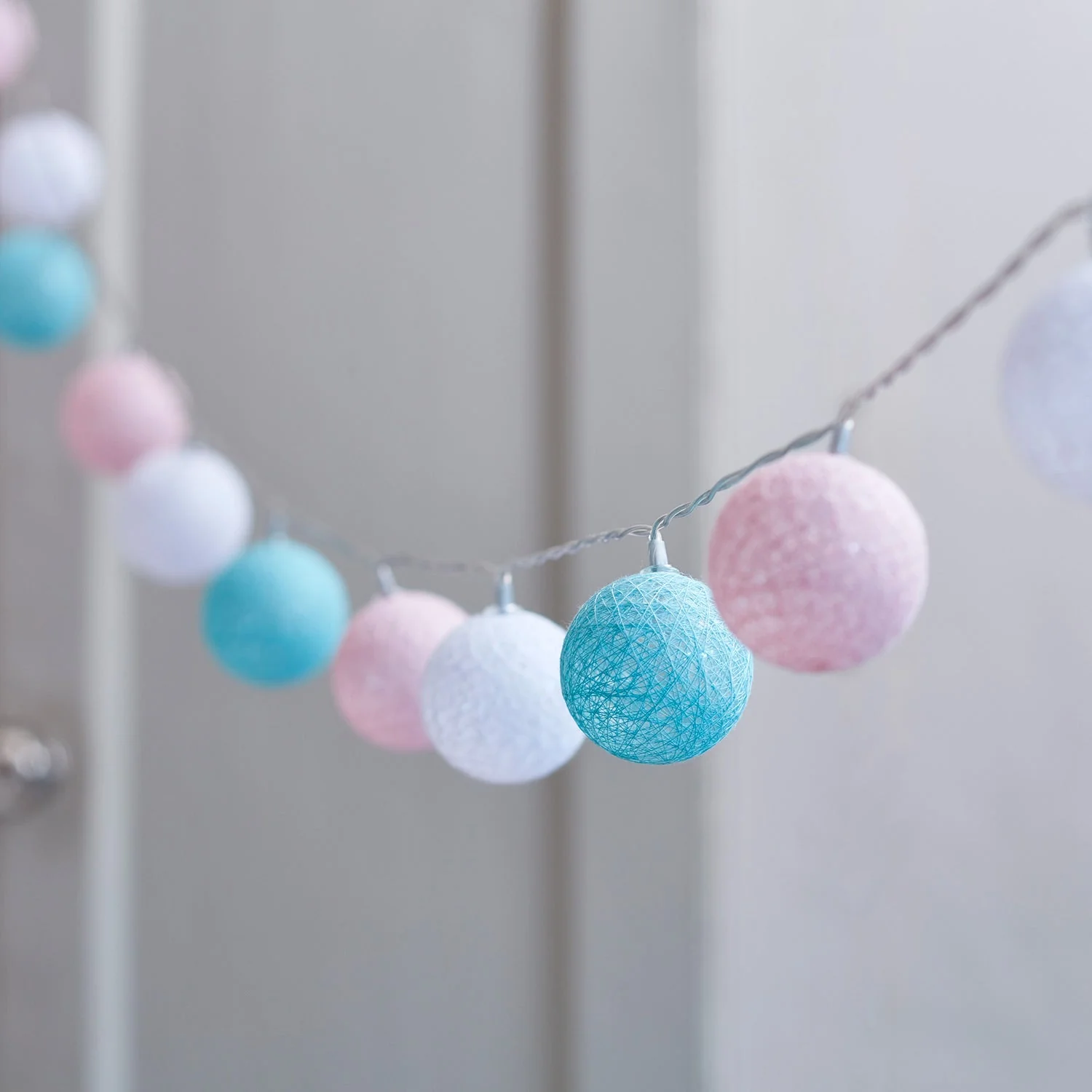 20 Pastel Cotton Ball Fairy Lights - Image 2
