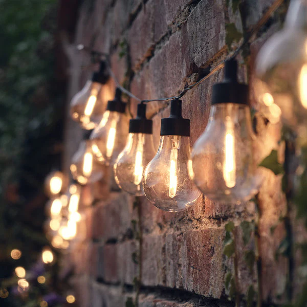 20 Warm White Vintage Style Solar Festoon Lights - Image 6