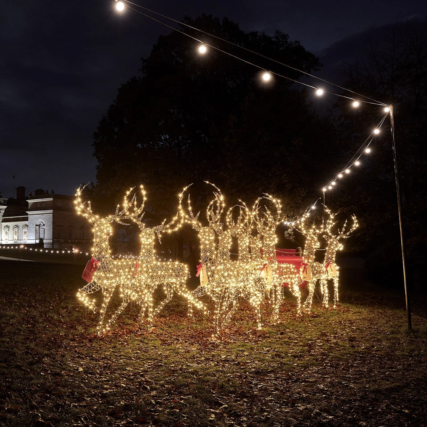 2m Studley Rattan Stag Dual Colour LED Light Up Reindeer - Image 4