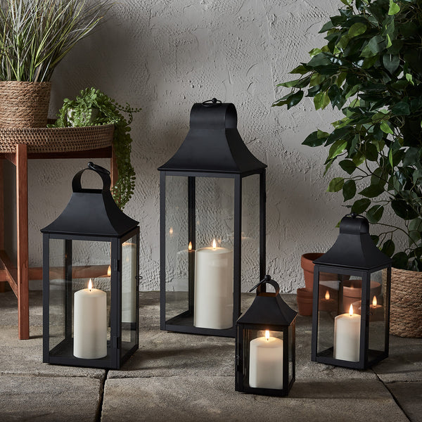 45cm Albury Black Garden Lantern with TruGlow® Candle - Image 3