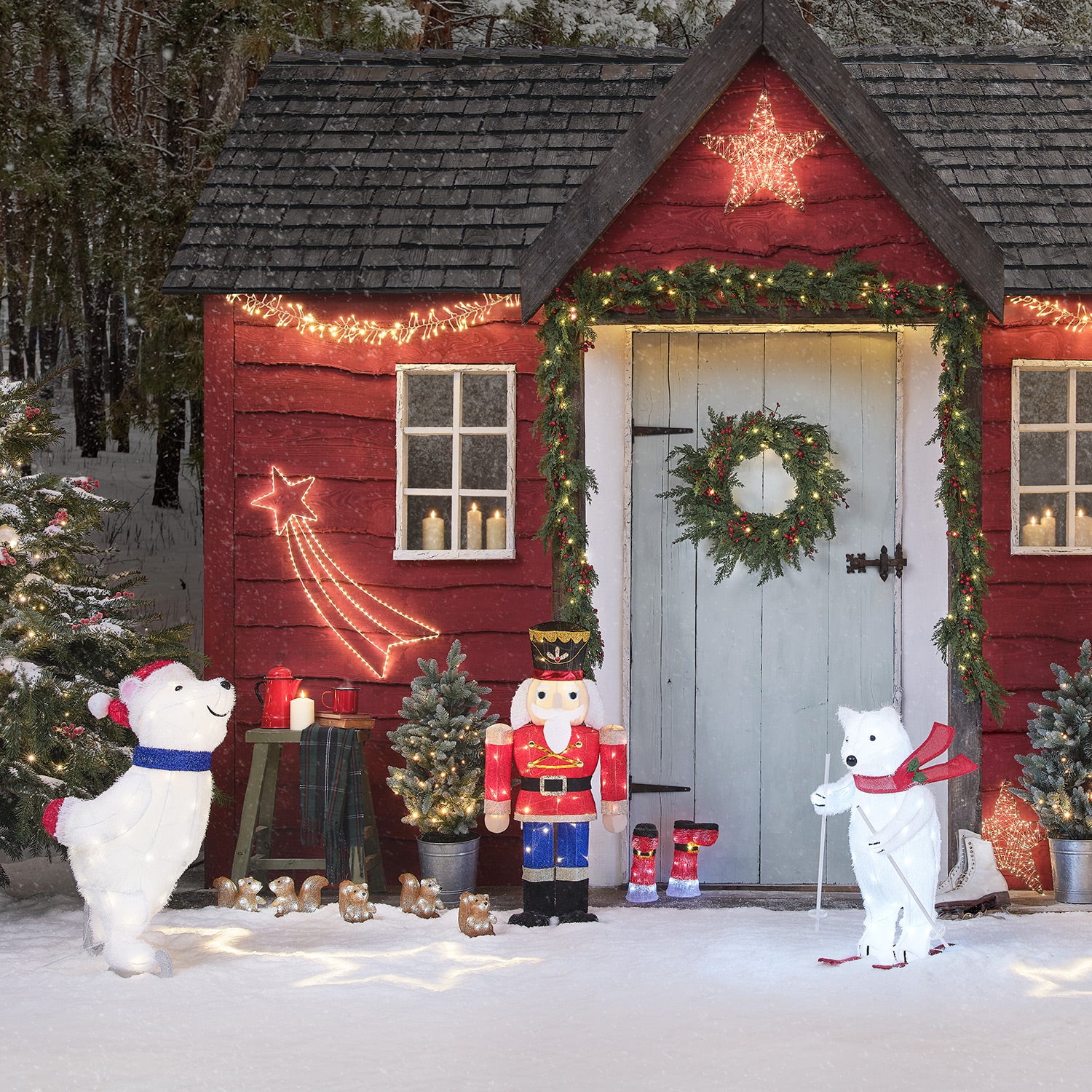 66cm Animated Skiing Polar Bear Figure - Image 2
