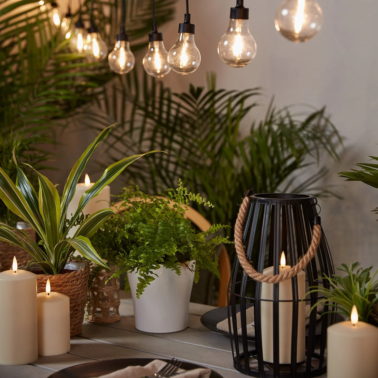 Canberra Slatted Outdoor Lantern with TruGlow® Candle And Remote Control - Image 4