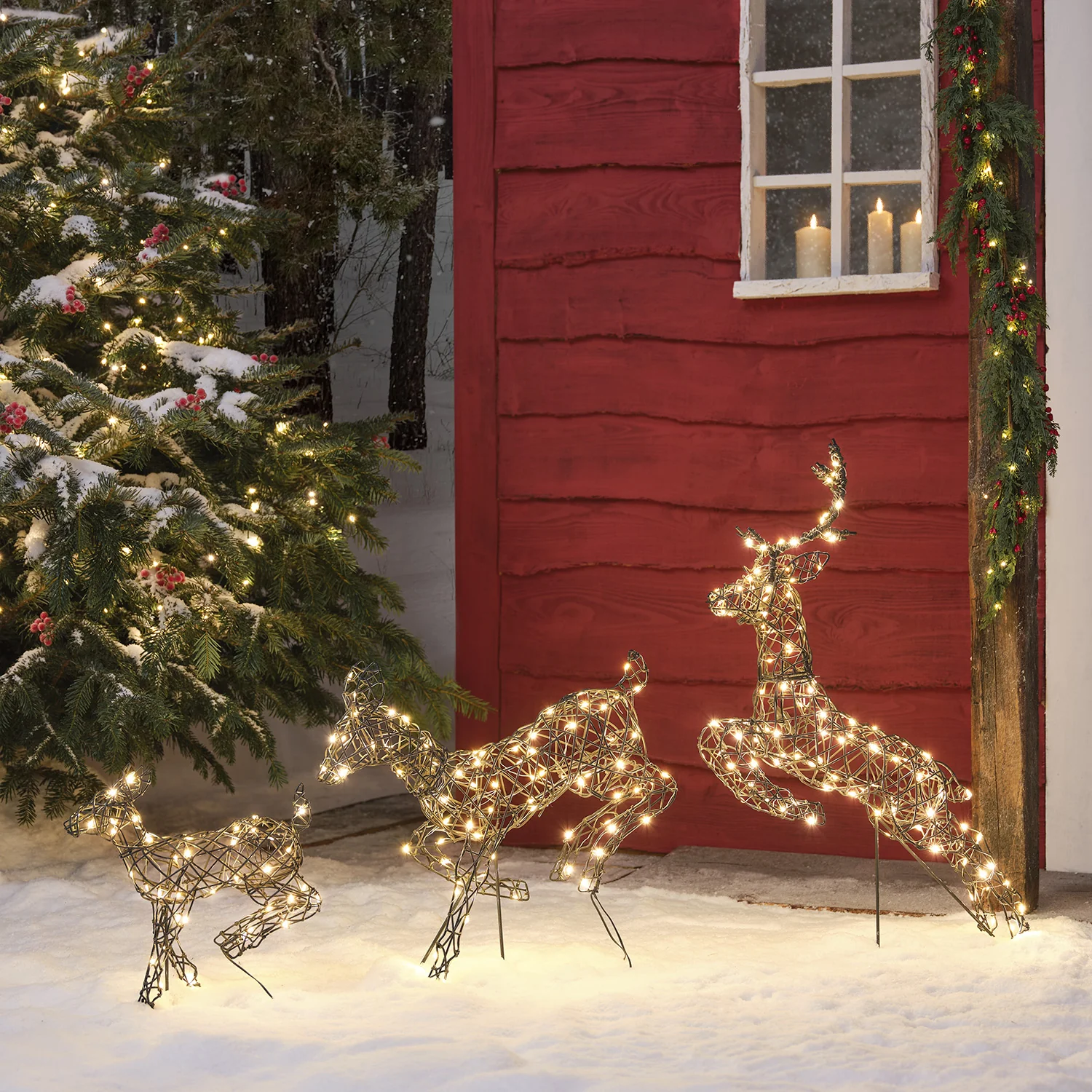 Harlow Leaping Light Up Reindeer Family - Image 6