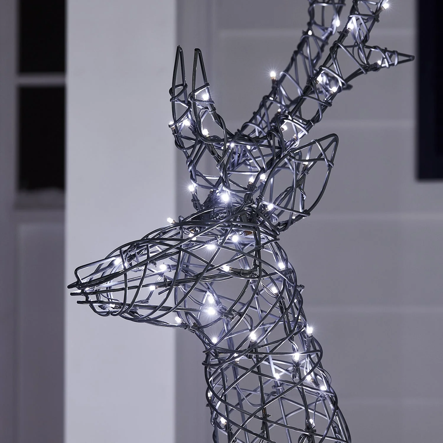 1.4m Regular Harlow Rattan Stag Dual Colour LED Light Up Reindeer - Image 6