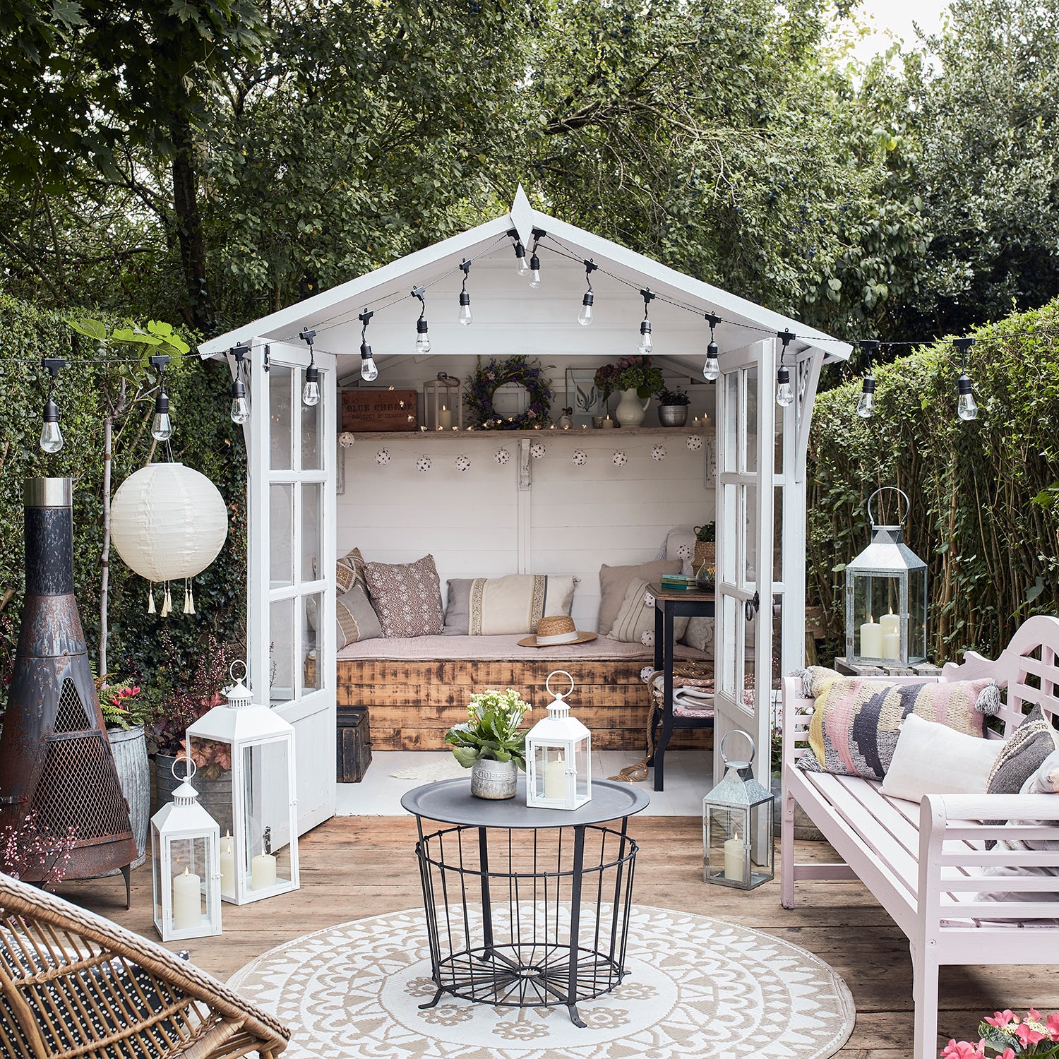 Hayle Large Metal Outdoor Lantern with TruGlow® Candle Trio and Remote Control - Image 9