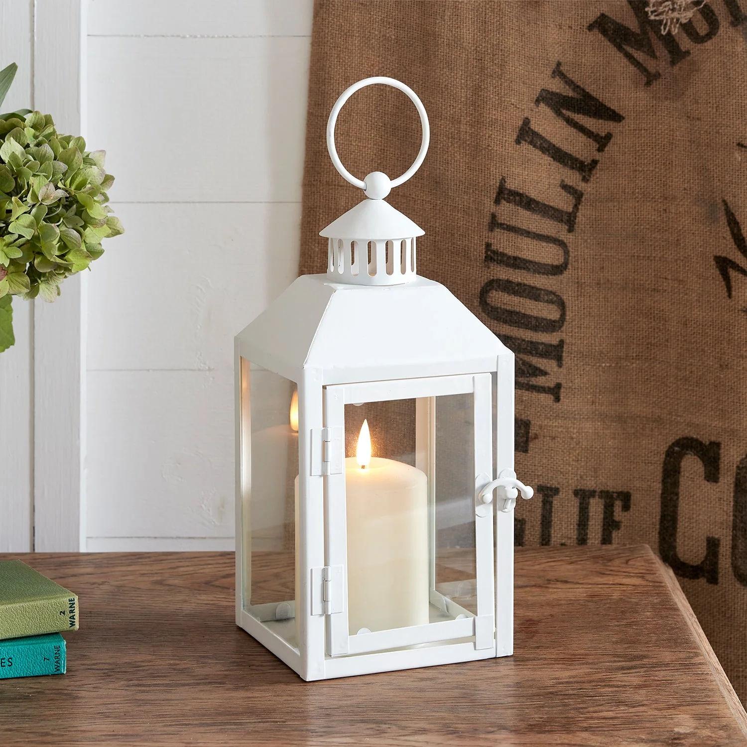 Perth White Garden Lantern with TruGlow® Candle And Remote Control - Image 6