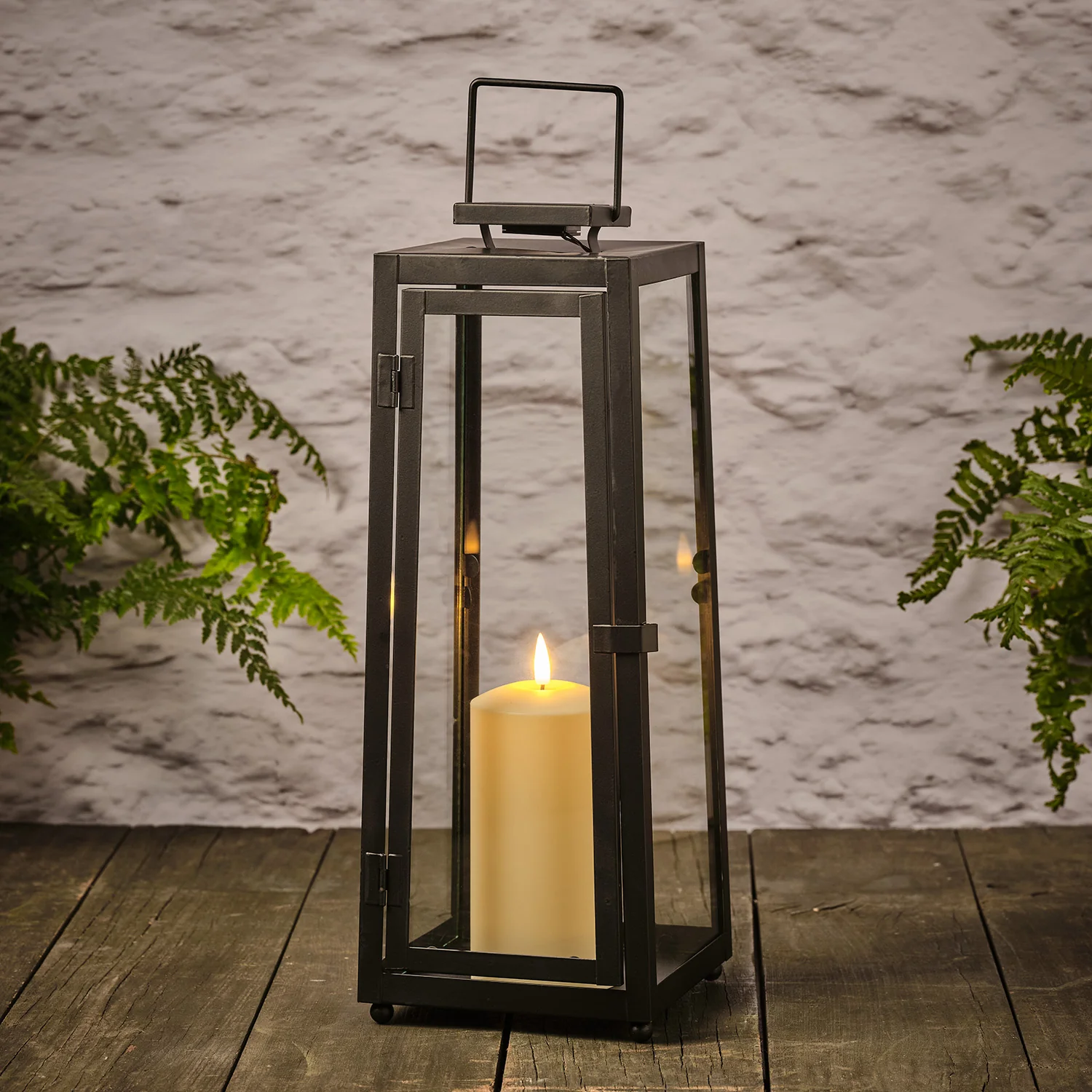 Porto Solar Metal Lantern Trio with TruGlow® Candles - Image 6