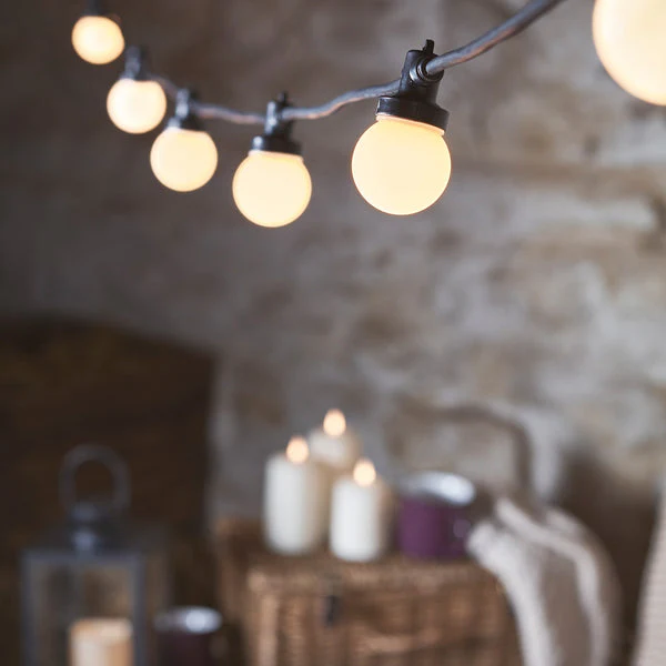 Pro Connect 50m 100 Warm White Connectable Festoon Lights Black Cable - Image 5