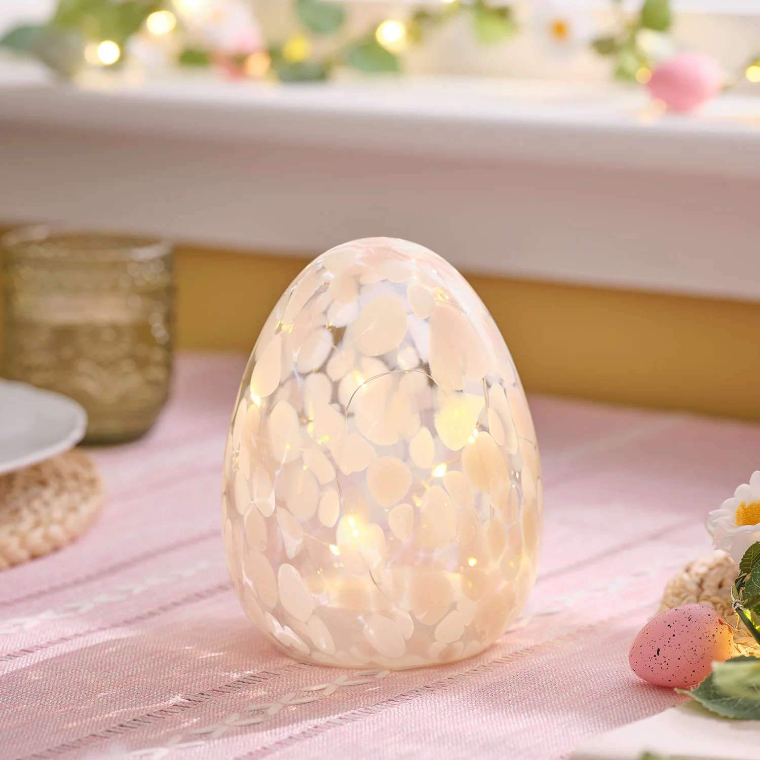 Set of 2 Confetti Glass Easter Egg Lights - Image 4
