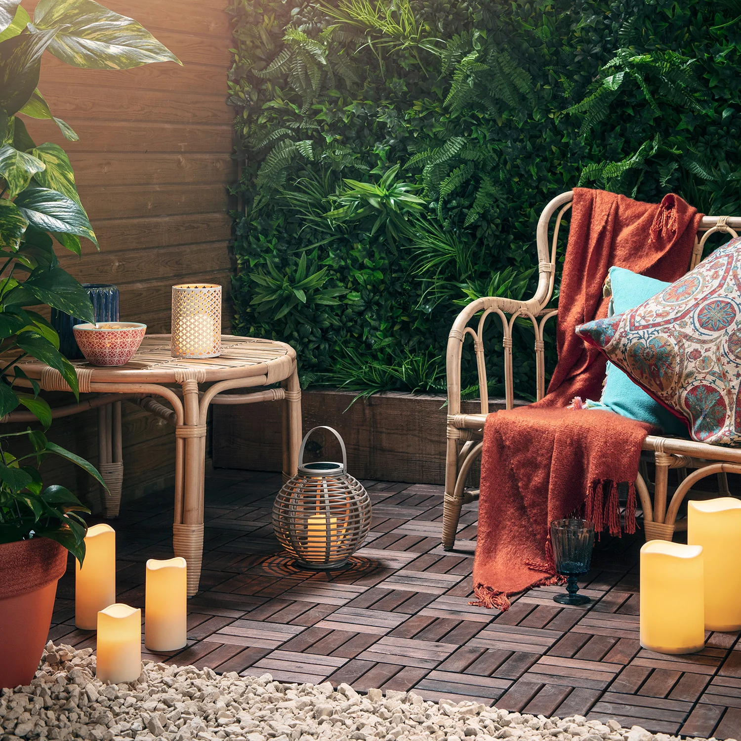 Set of 2 Large Outdoor Waterproof Flameless LED Pillar Candles Battery Operated with Timer - Image 3