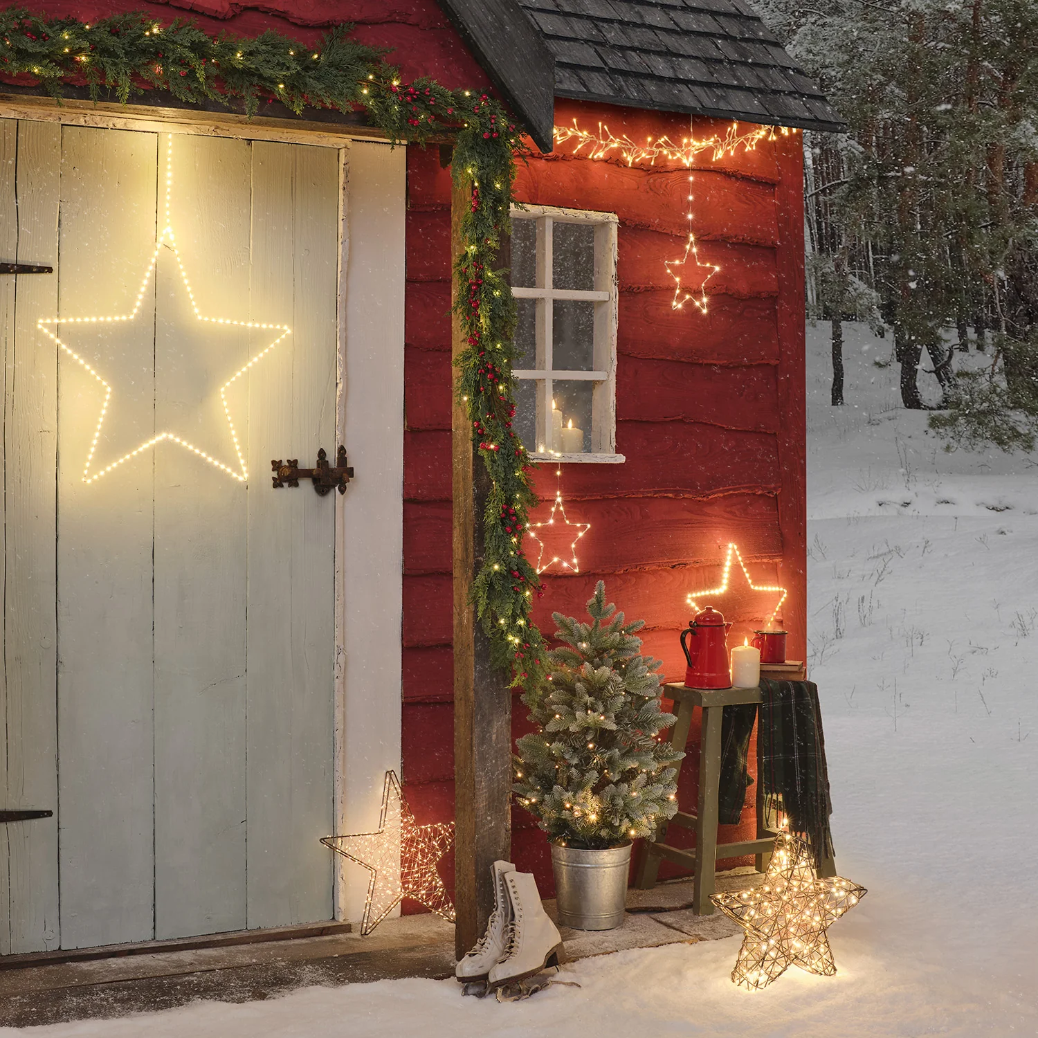 LED Hanging Star Christmas Decoration Trio - Image 4