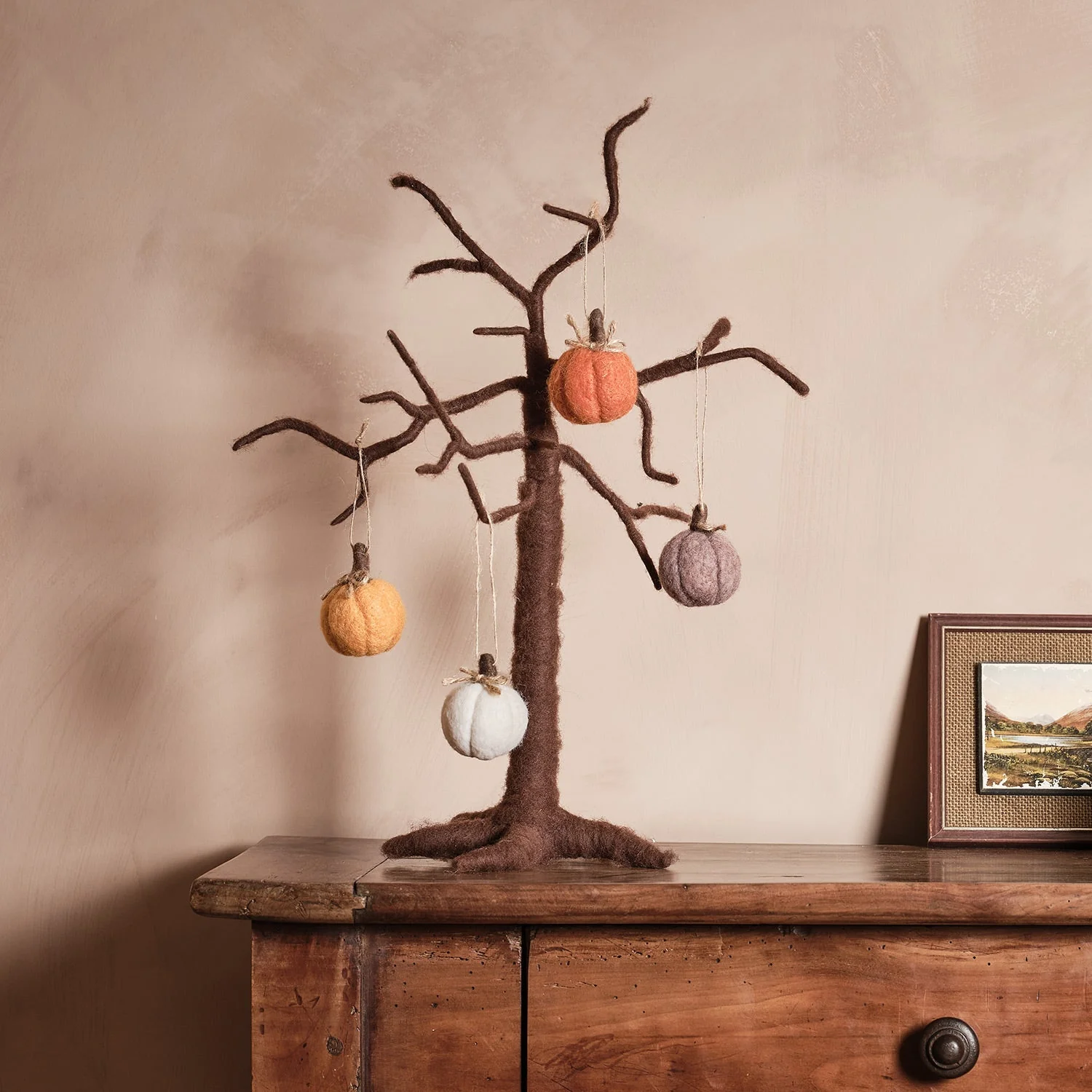 Set of 4 Felt Pumpkin Hanging Decorations - Image 2