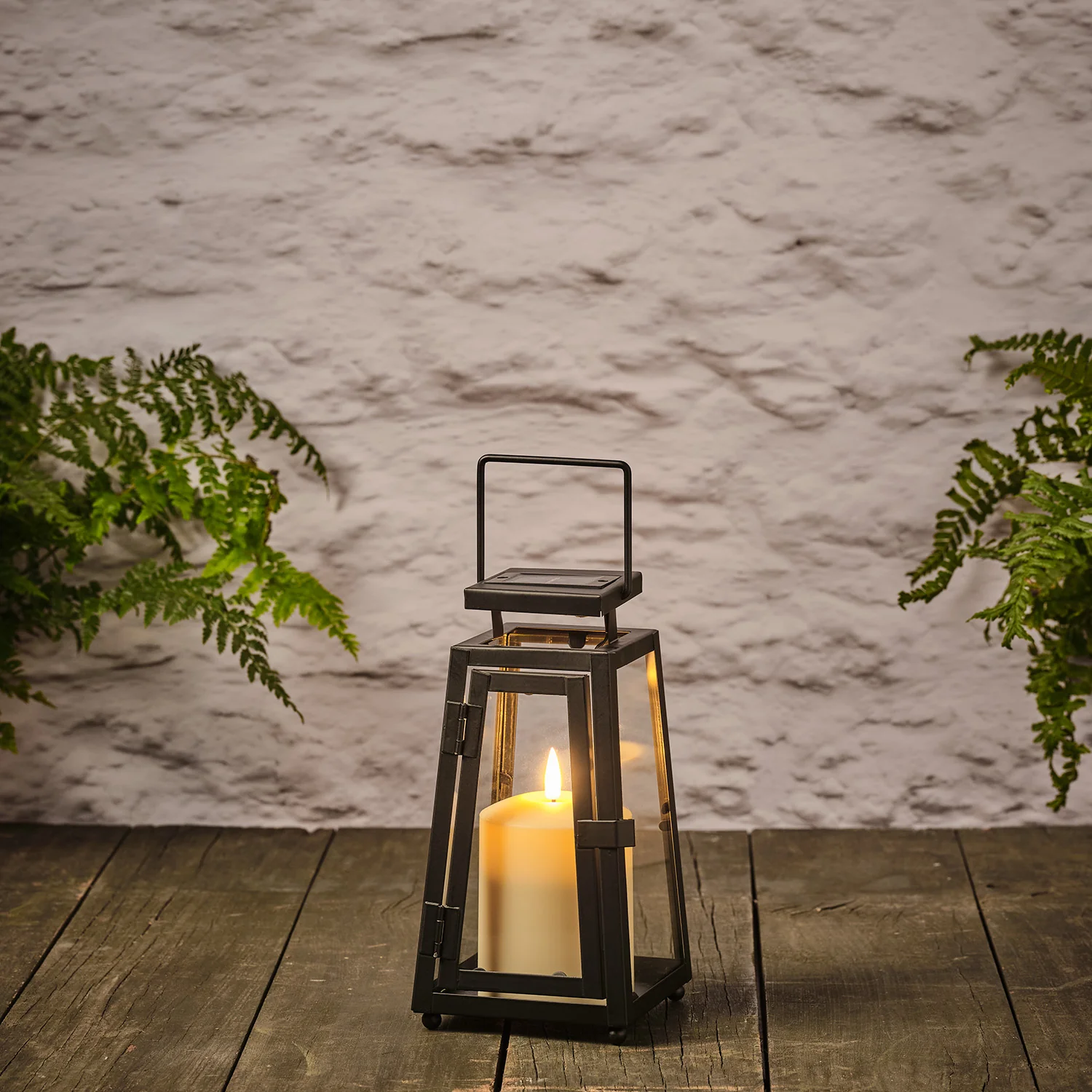 Small and Regular Porto Solar Metal Lantern Duo with TruGlow® Candles - Image 4