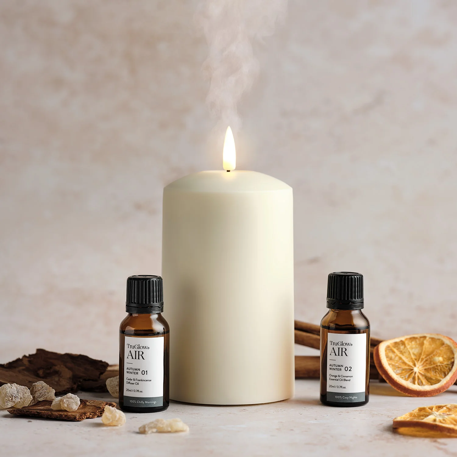 TruGlow AIR® Portable Candle Diffuser & Autumn Winter Diffuser Oil Bundle - Image 4