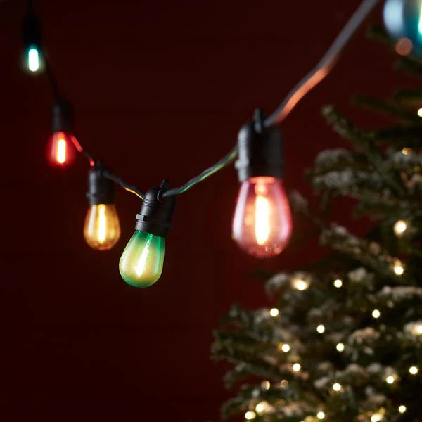 Ultimate Connect 25m 50 Multi Coloured Festoon Lights Black Cable - Image 2